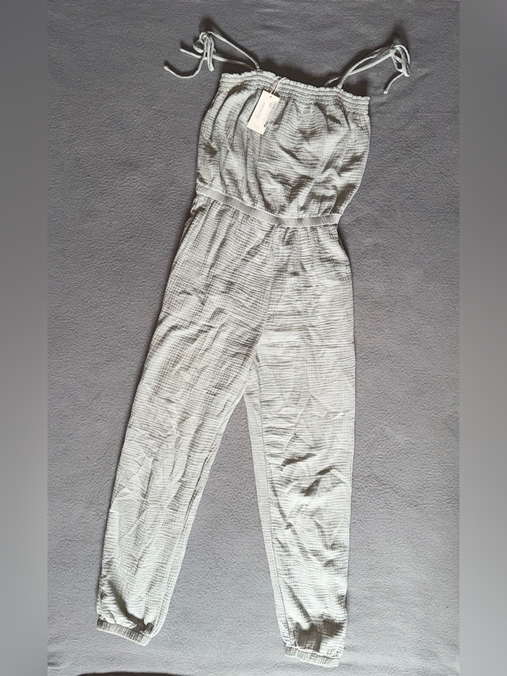 Z Supply Gauze Tie Strap Jumpsuit Romper in Sage Green Size XS NWT